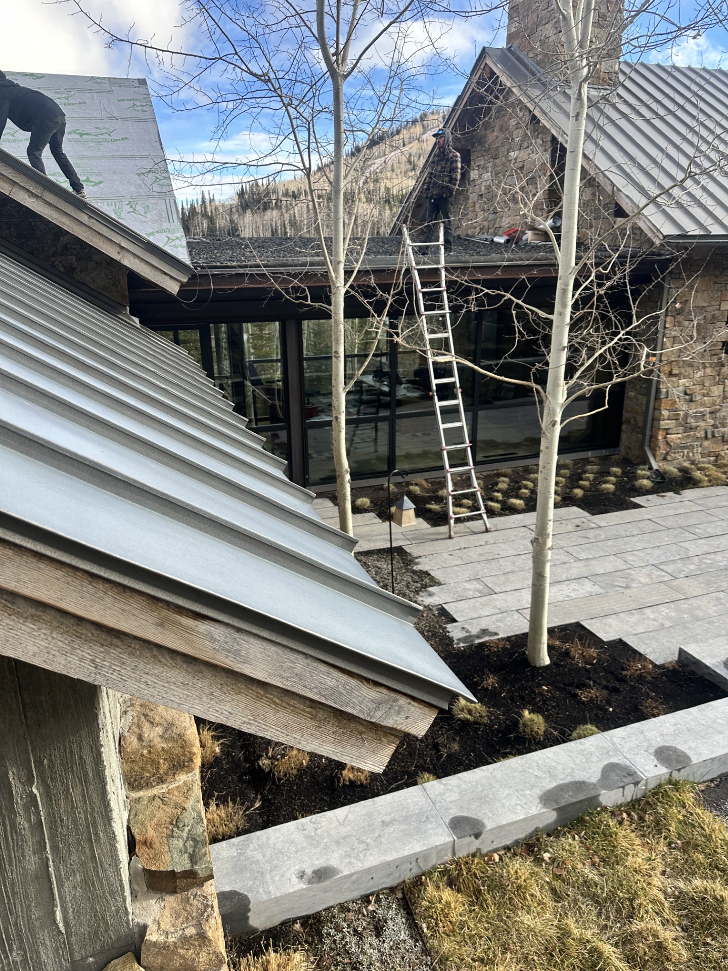 Residential standing seam metal roof installation